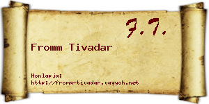 Fromm Tivadar névjegykártya